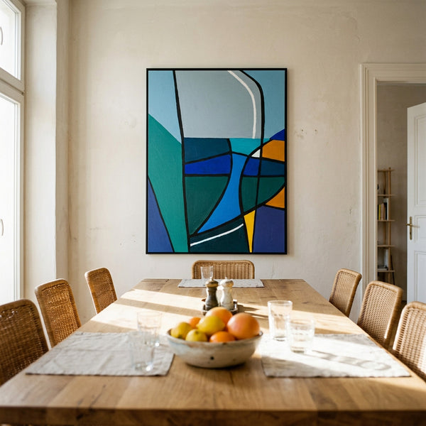 Moody Neutral Abstract Wall Art — Modern Original Oil Painting, Textured Canvas Statement — "Sectio Loci I"