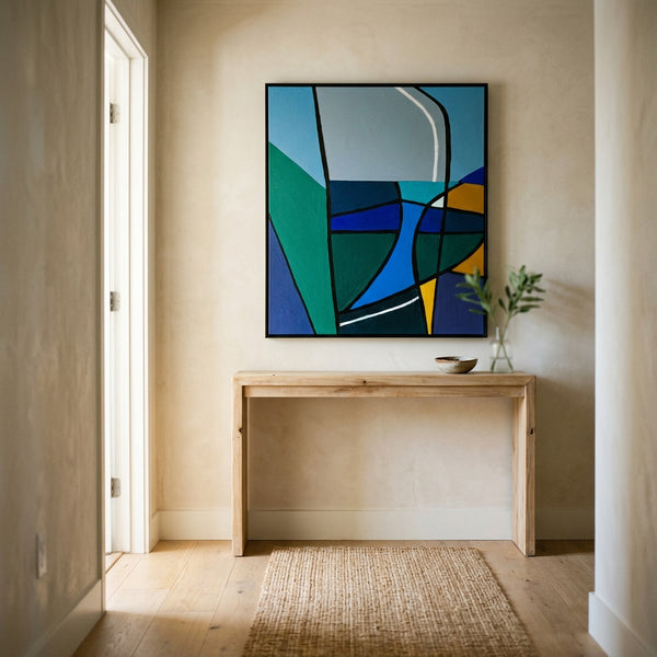 Moody Neutral Abstract Wall Art — Modern Original Oil Painting, Textured Canvas Statement — "Sectio Loci I"