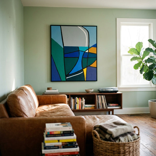Moody Neutral Abstract Wall Art — Modern Original Oil Painting, Textured Canvas Statement — "Sectio Loci I"
