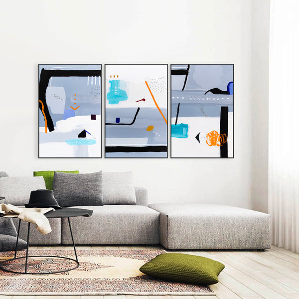 3 Set of Original Acrylic Abstract Painting Reflecting Thought & Memory | Shall We Take a Break Here (3 Set)