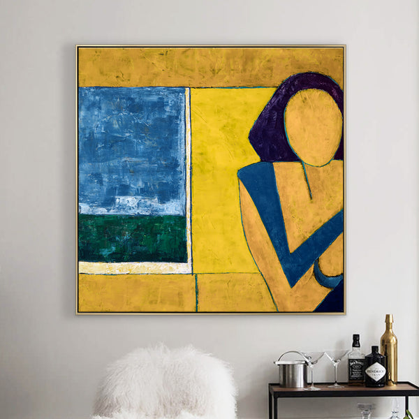 Figurative Original Abstract Acrylic Painting, Modern Canvas Wall Art of Portray the Essence of a Woman | She is