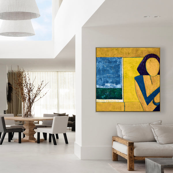 Figurative Original Abstract Acrylic Painting, Modern Canvas Wall Art of Portray the Essence of a Woman | She is