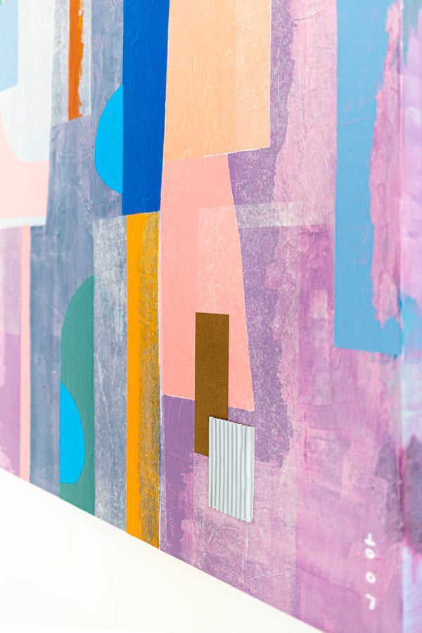 Extra Large Abstract Painting with Mixed Media, Contemporary Style Modern Canvas Wall Art | Sigan Sai (48"x60")