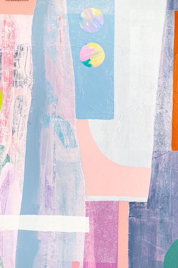 Extra Large Abstract Painting with Mixed Media, Contemporary Style Modern Canvas Wall Art | Sigan Sai (48"x60")