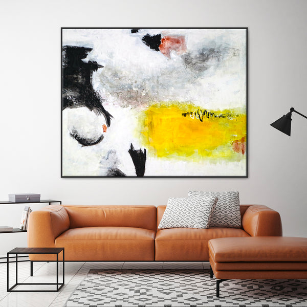 Abstract Painting – Original Wall Art – Large Oil & Acrylic Painting on Canvas – Modern Minimalist Contemporary Canvas Art – “Sign”