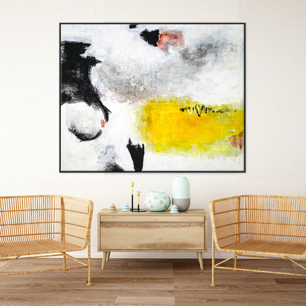 Oriental-Inspired Abstract Original Painting in Acrylic, Large Modern Canvas Wall Art with a Zen Aesthetic | Sign