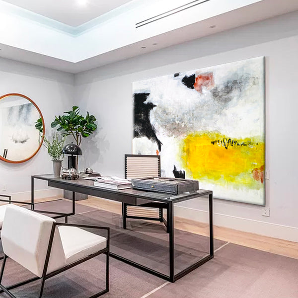 Abstract Painting – Original Wall Art – Large Oil & Acrylic Painting on Canvas – Modern Minimalist Contemporary Canvas Art – “Sign”