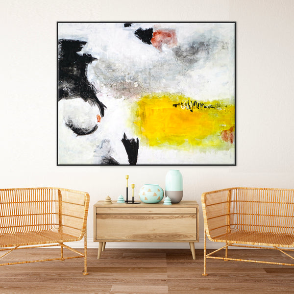 Abstract Painting – Original Wall Art – Large Oil & Acrylic Painting on Canvas – Modern Minimalist Contemporary Canvas Art – “Sign”