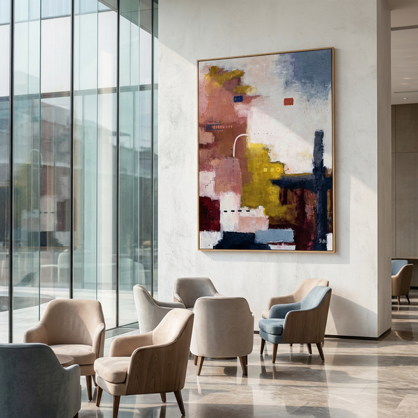 Large Original Abstract Painting "Silent Residue" – Modern Oil & Acrylic on Canvas – Contemporary Wall Art