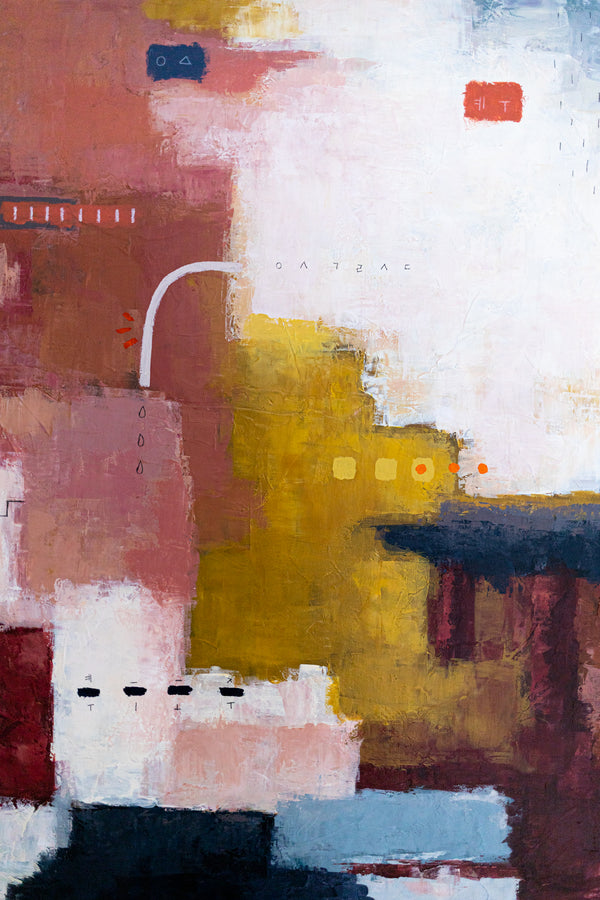 Large Original Abstract Painting "Silent Residue" – Modern Oil & Acrylic on Canvas – Contemporary Wall Art