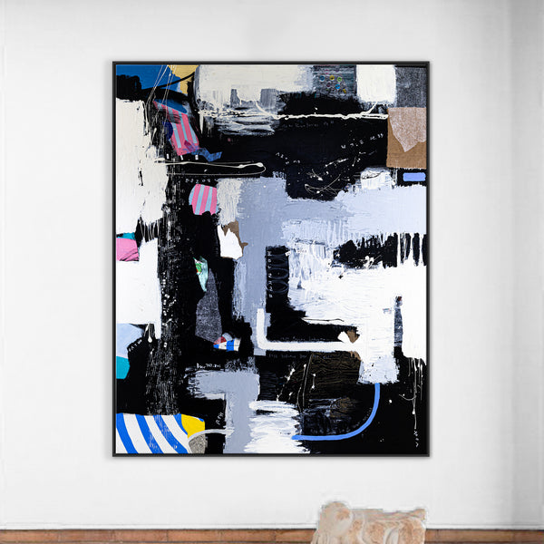 Extra Large Abstract Mixed Media Painting Original Embracing Unspoken Connections | Sinfonia (64"x80")
