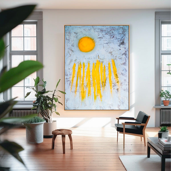 Abstract Painting – Original Wall Art – Large Oil & Acrylic Painting on Canvas – Modern Minimalist Contemporary Canvas Art – “Sole”