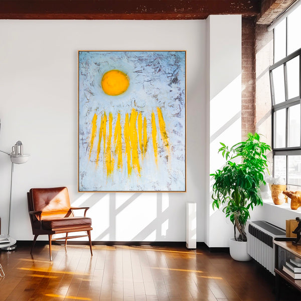 Abstract Painting – Original Wall Art – Large Oil & Acrylic Painting on Canvas – Modern Minimalist Contemporary Canvas Art – “Sole”