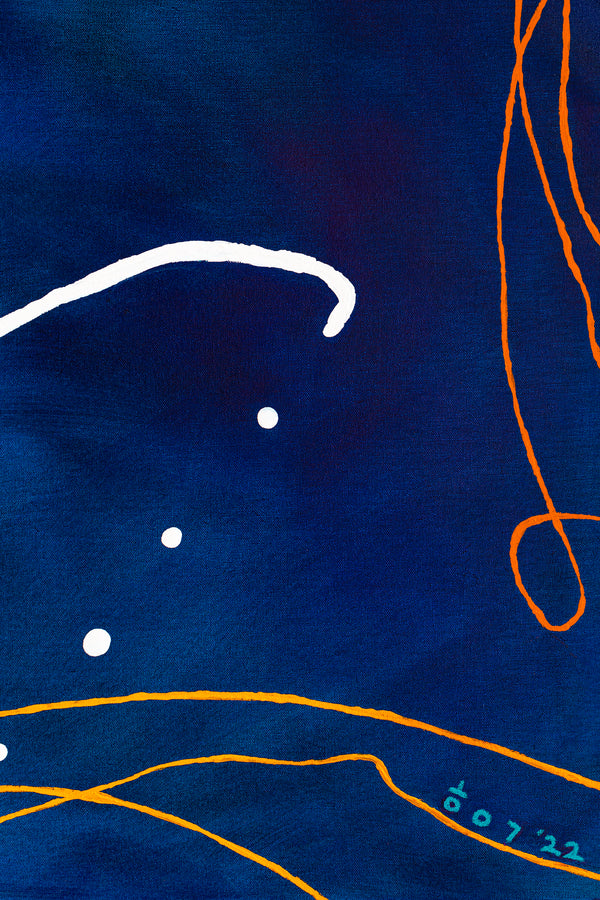 Mixture of Acrylic and Oil in Original Modern Abstract Large painting, Canvas Wall Art | Sonata under the moonlight (48"x48")