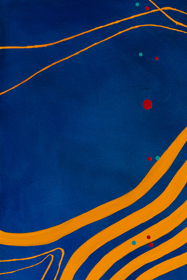 Mixture of Acrylic and Oil in Original Modern Abstract Large painting, Canvas Wall Art | Sonata under the moonlight (48"x48")