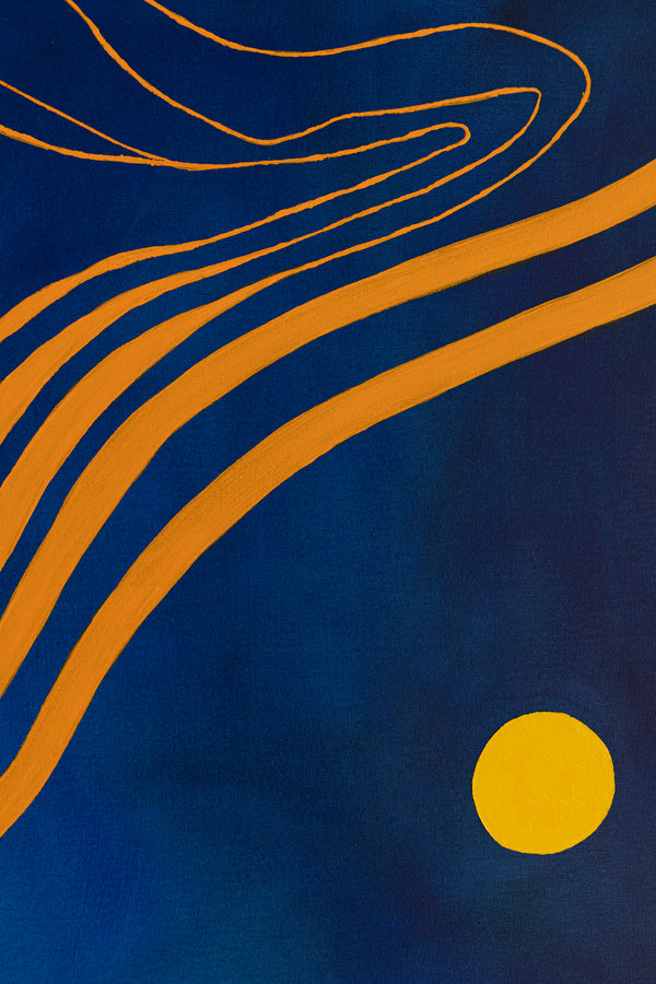 Mixture of Acrylic and Oil in Original Modern Abstract Large painting, Canvas Wall Art | Sonata under the moonlight (48"x48")