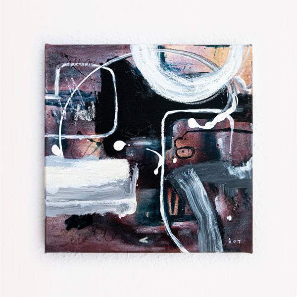Abstract Painting Original, Expressionism in Modern Abstract Wall Art |  Spiel II (12"x12")