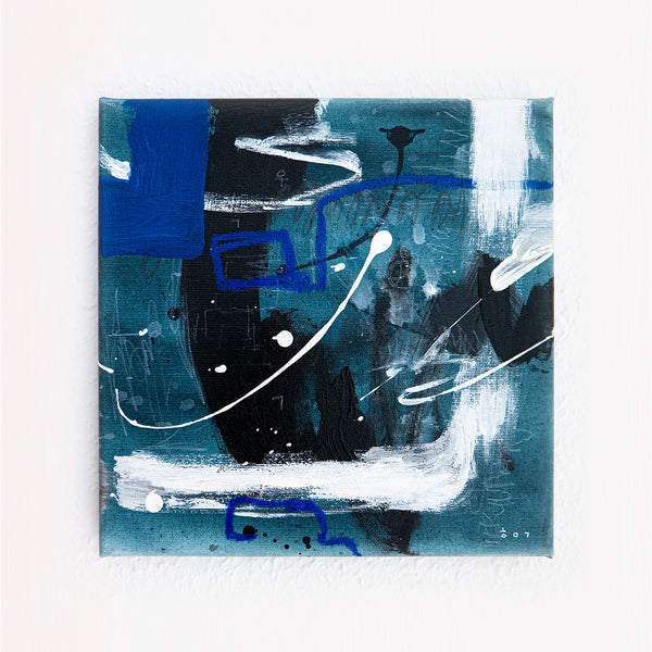 Abstract Painting Original, Expressionism in Modern Abstract Wall Art |  Spiel I (12"x12")