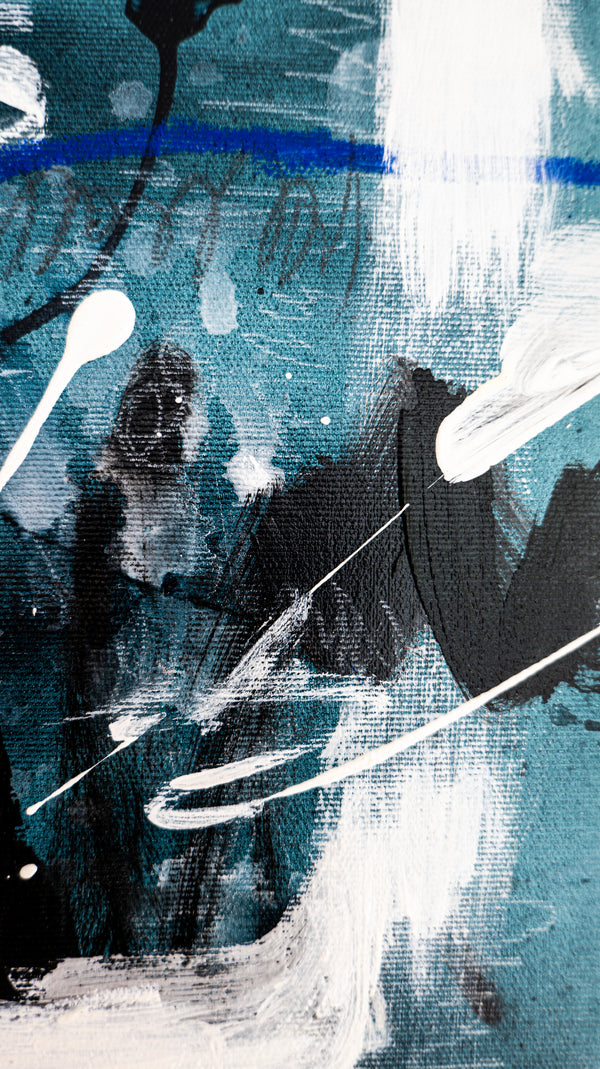 Abstract Painting Original, Expressionism in Modern Abstract Wall Art |  Spiel I (12"x12")