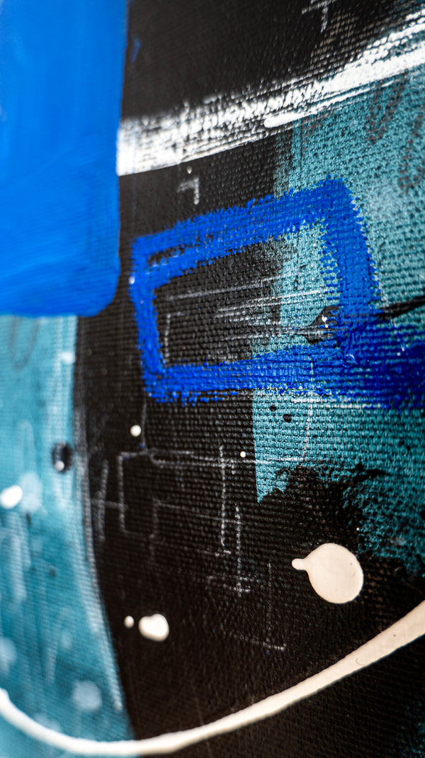 Abstract Painting Original, Expressionism in Modern Abstract Wall Art |  Spiel I (12"x12")