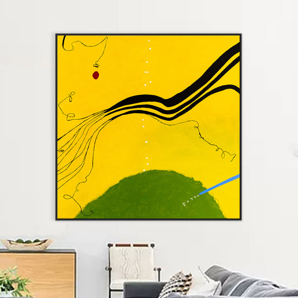 Radiant Modern Original Abstract Painting, Canvas Wall Art Evoking the Brightness & Serenity of a Spring Day | Spring (48"x48")