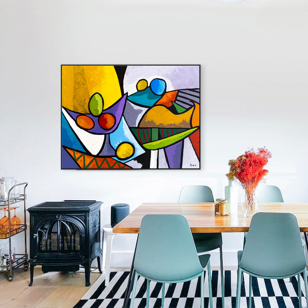 Colorful Original Abstract Painting, Modern Canvas Wall Art with Bright Colors | Still - Dul