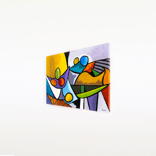 Original Abstract Colorful Painting, Modern Canvas Wall Art with Bright Colors | Still - Dul (40"x30")
