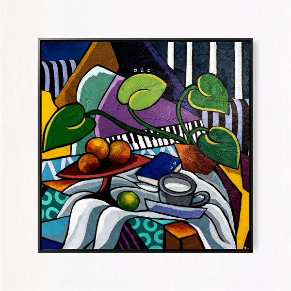 Abstract Still Life Painting – Original Wall Art – Oil & Acrylic on Canvas – Still-Melodia (24"x24")