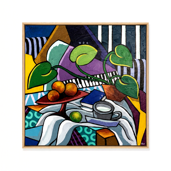 Abstract Still Life Painting – Original Wall Art – Oil & Acrylic on Canvas – Still-Melodia (24"x24")