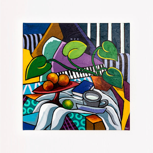 Abstract Still Life Painting – Original Wall Art – Oil & Acrylic on Canvas – Still-Melodia (24"x24")