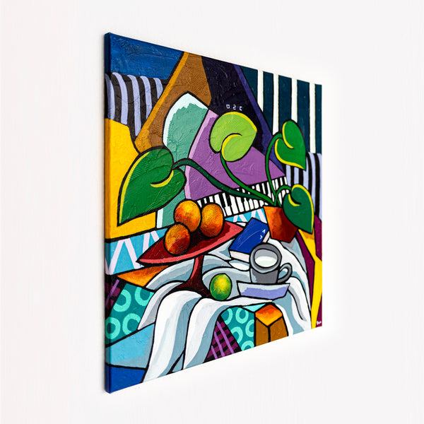 Abstract Still Life Painting – Original Wall Art – Oil & Acrylic on Canvas – Still-Melodia (24"x24")