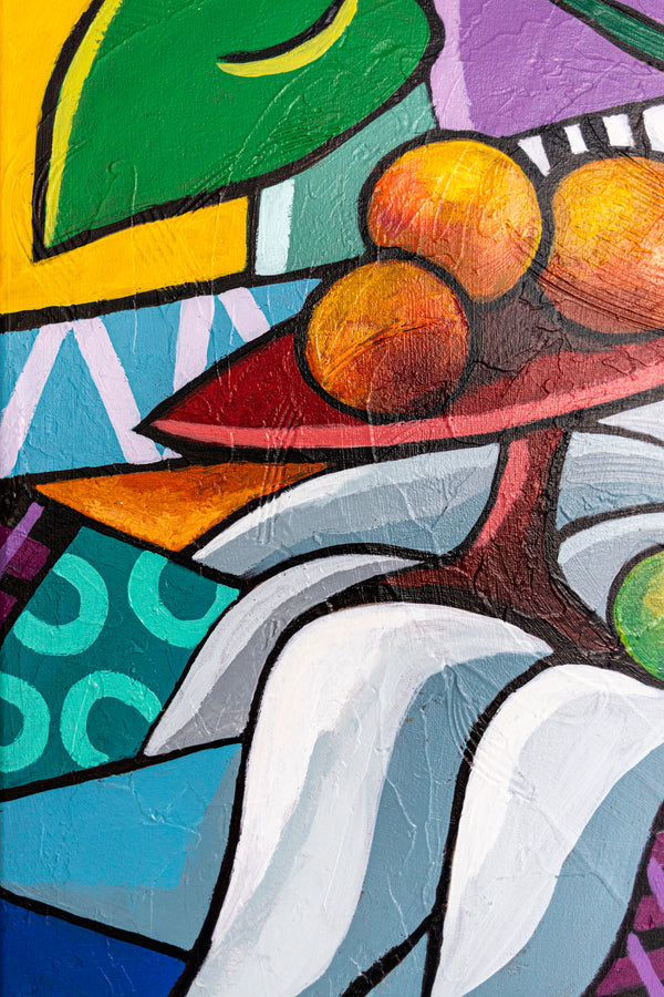 Abstract Still Life Painting – Original Wall Art – Oil & Acrylic on Canvas – Still-Melodia (24"x24")