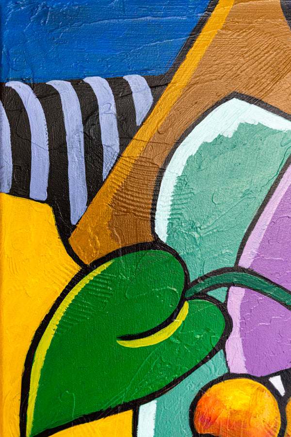 Abstract Still Life Painting – Original Wall Art – Oil & Acrylic on Canvas – Still-Melodia (24"x24")