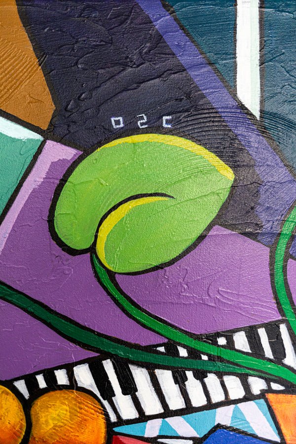 Abstract Still Life Painting – Original Wall Art – Oil & Acrylic on Canvas – Still-Melodia (24"x24")