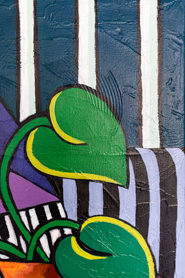 Abstract Still Life Painting – Original Wall Art – Oil & Acrylic on Canvas – Still-Melodia (24"x24")