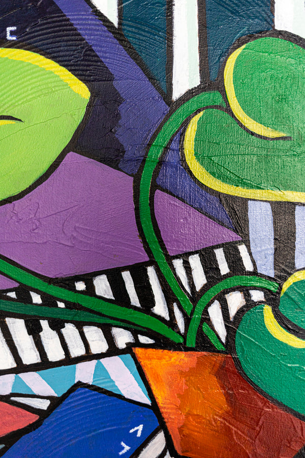 Abstract Still Life Painting – Original Wall Art – Oil & Acrylic on Canvas – Still-Melodia (24"x24")