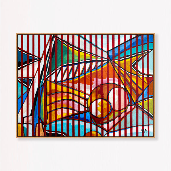 Abstract Painting - Original Wall Art – Oil & Acrylic Painting on Canvas – Textured Modern Painting – Still Stripe (35"x27" | 89x69cm)