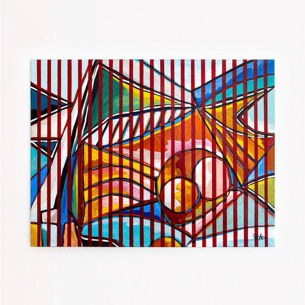 Abstract Painting - Original Wall Art – Oil & Acrylic Painting on Canvas – Textured Modern Painting – Still Stripe (35"x27" | 89x69cm)