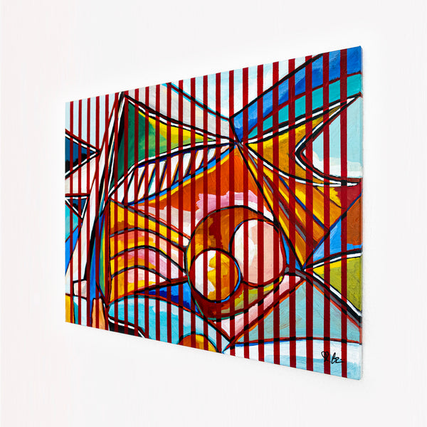 Abstract Painting - Original Wall Art – Oil & Acrylic Painting on Canvas – Textured Modern Painting – Still Stripe (35"x27" | 89x69cm)