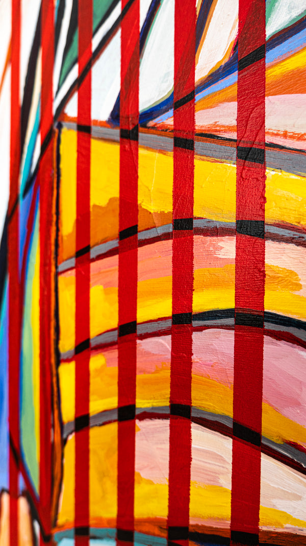 Abstract Painting - Original Wall Art – Oil & Acrylic Painting on Canvas – Textured Modern Painting – Still Stripe (35"x27" | 89x69cm)