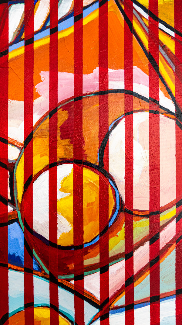 Abstract Painting - Original Wall Art – Oil & Acrylic Painting on Canvas – Textured Modern Painting – Still Stripe (35"x27" | 89x69cm)