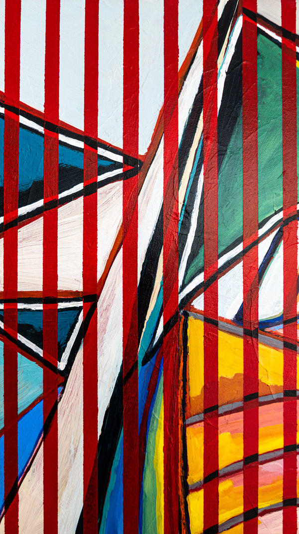 Abstract Painting - Original Wall Art – Oil & Acrylic Painting on Canvas – Textured Modern Painting – Still Stripe (35"x27" | 89x69cm)