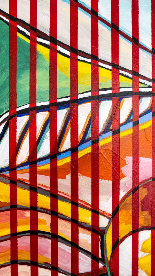 Abstract Painting - Original Wall Art – Oil & Acrylic Painting on Canvas – Textured Modern Painting – Still Stripe (35"x27" | 89x69cm)