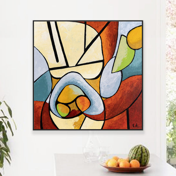 Original Expressionist Abstract Acrylic Painting, Colorful Large Modern Canvas Wall Art with Vibrant Colors | Still
