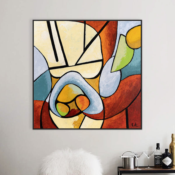 Original Abstract Colorful Painting, Modern Canvas Wall Art with Vibrant Colors | Still (36"x36")