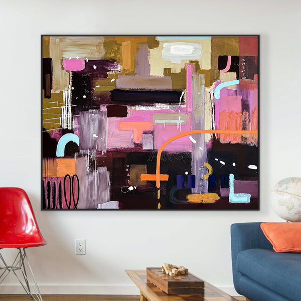 Dynamic Abstract Painting Original, Expressionism in Modern Abstract Wall Art | Stille (73"x59")