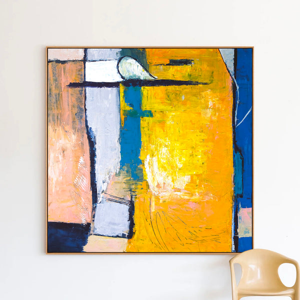 Abstract Painting – Original Wall Art – Large Oil & Acrylic Painting on Canvas – Modern Minimalist Contemporary Canvas Art – “Suburban”