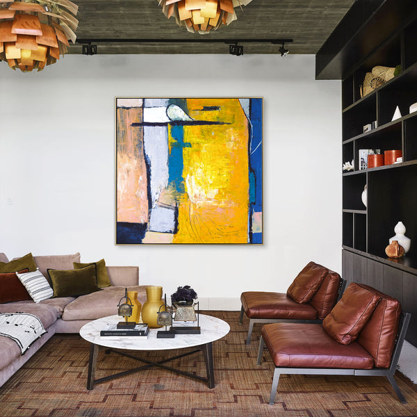 Abstract Painting – Original Wall Art – Large Oil & Acrylic Painting on Canvas – Modern Minimalist Contemporary Canvas Art – “Suburban”