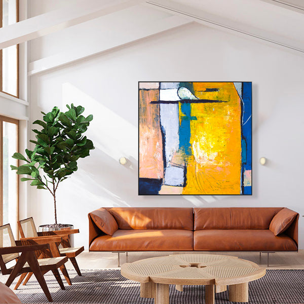Abstract Painting – Original Wall Art – Large Oil & Acrylic Painting on Canvas – Modern Minimalist Contemporary Canvas Art – “Suburban”
