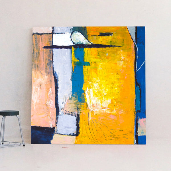 Abstract Painting – Original Wall Art – Large Oil & Acrylic Painting on Canvas – Modern Minimalist Contemporary Canvas Art – “Suburban”